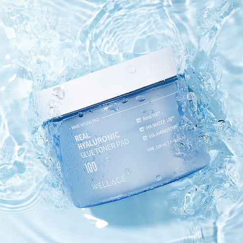 Wellage Real Hyaluronic Blue 100 Ampoule 100ml + Blue Toner Pad 70pcs 210ml