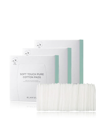 KLAVUU Soft Touch Cotton Pads 80 sheets x3 (Total 240 sheets)