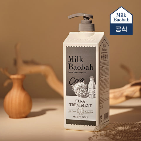Milk Baobab Cera Shampoo + Treatment + Body Wash (White Soap), 1.2L, 3-Pack