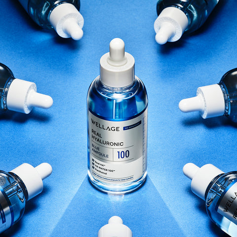 Wellage Real Hyaluronic Soothing Cream 80ml + Blue 100 Ampoule 60ml