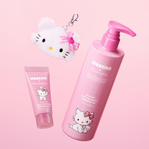 Moremo Miracle 2X Hair Treatment 475ml (Chamy Kitty Edition) Gift Set +20ml & Pouch Keyring