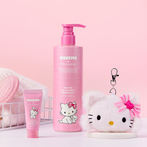 Moremo Miracle 2X Hair Treatment 475ml (Chamy Kitty Edition) Gift Set +20ml & Pouch Keyring