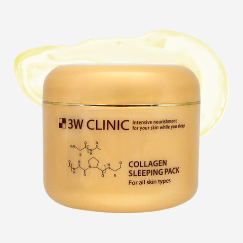 3W Clinic Sleeping Pack 100ml - Collagen / Snail / Water / Crystal White