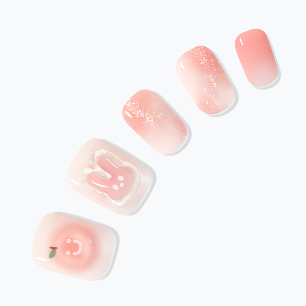 Dashing Diva Magic Press Peach Rabbit (Regular Round) Nail Tips