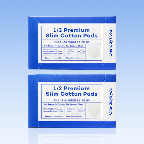 One Day's You 1/2 Premium Slim Cotton Pads 20 Sheets (2-Set)