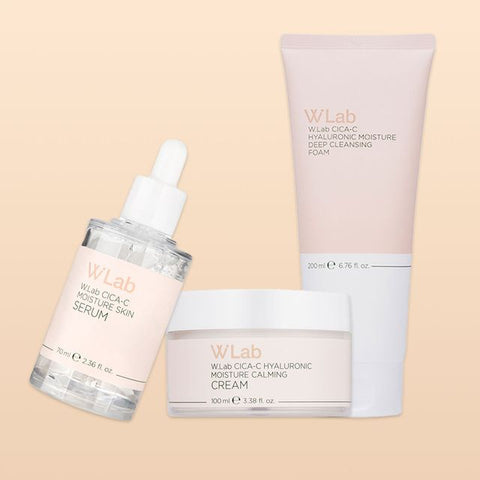 W.Lab Cica C Barrier Strengthening 3-Piece Set (Serum + Cream + Foam Cleanser)