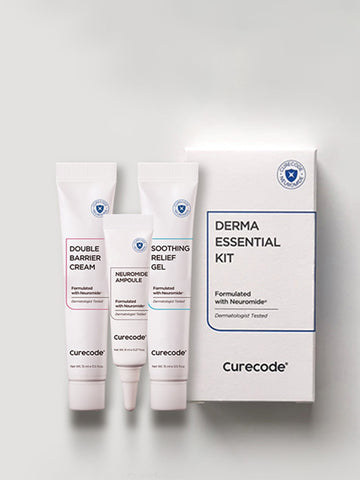 CureCode Derma Essential 3-Piece Mini Travel Kit (Soothing Gel 15ml + Cream 15ml + Ampoule 8ml)