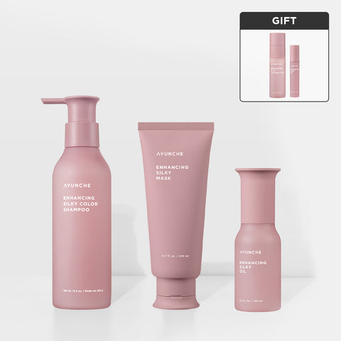 Ayunche Enhancing Silky Best 3-Piece Hair Set (Shampoo 350g + Mask 100ml + Oil 100ml)