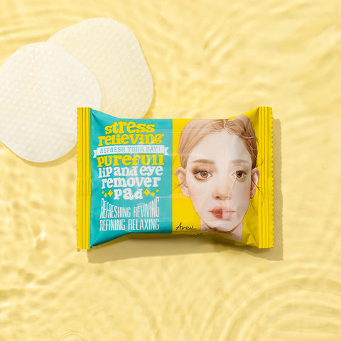 Ariul Stress Relieving Pureful Lip & Eye Remover Pads, 30 sheets x 5