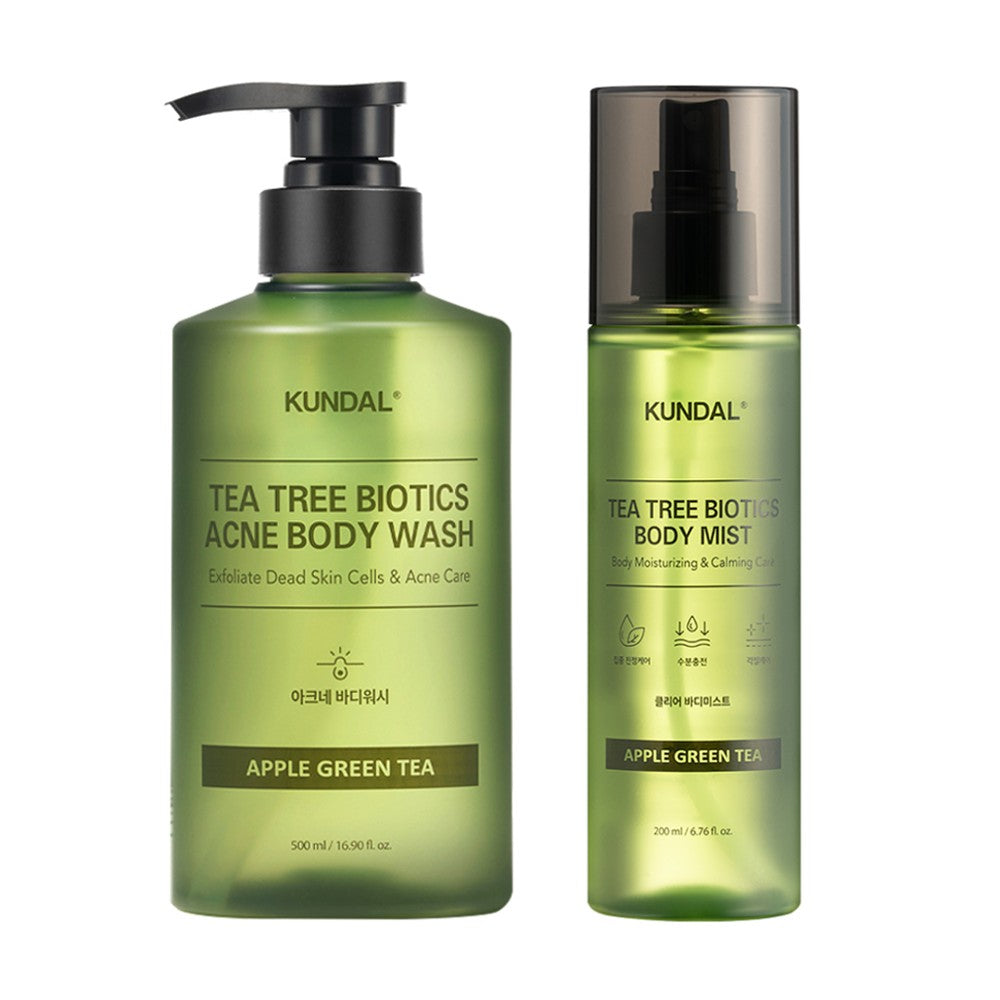 Kundal Tea Tree Biotics Clear Body Mist 200ml + Acne Body Wash 500ml