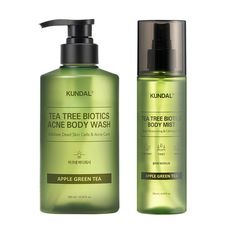 Kundal Tea Tree Biotics Clear Body Mist 200ml + Acne Body Wash 500ml