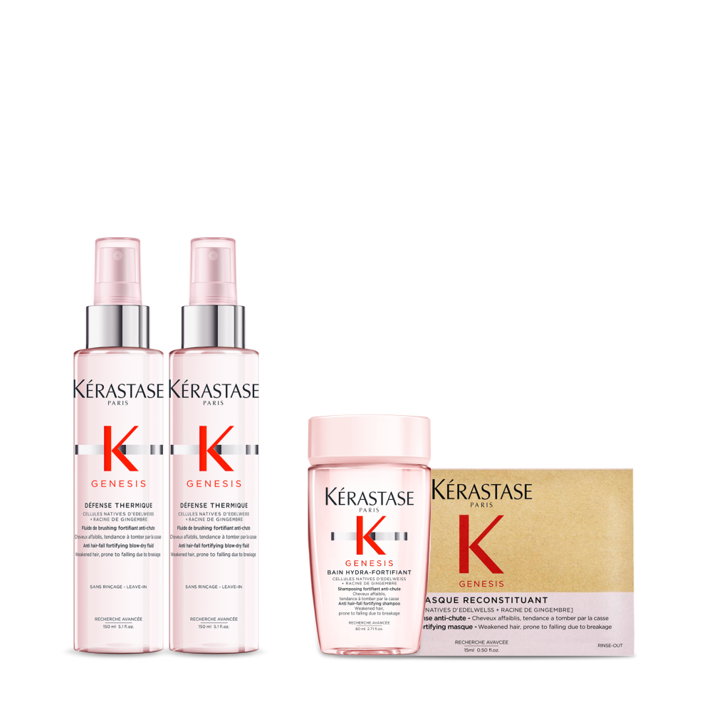 Kerastase Genesis Thermique Heat Protectant No-Rinse Treatment 150ml Duo Set (+ Genesis Shampoo 80ml + Hair Mask 15ml)
