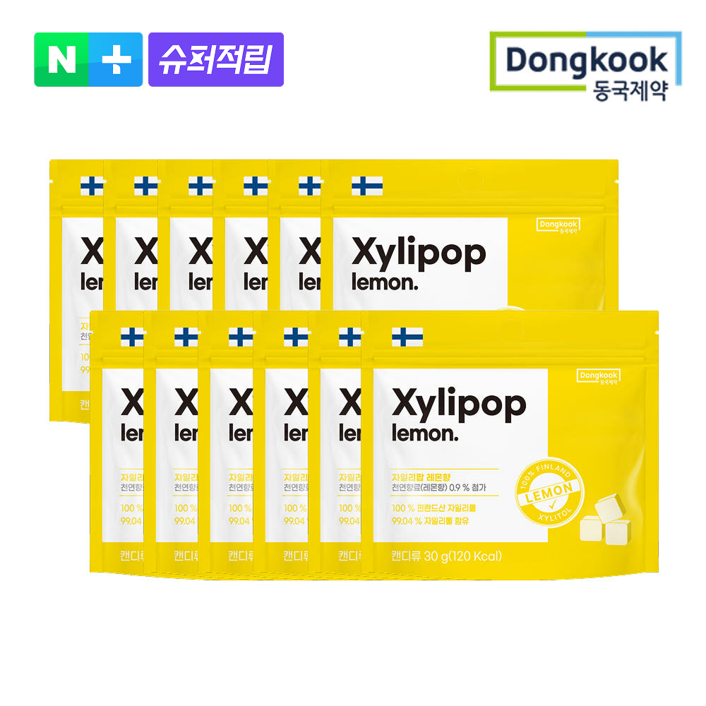 DongKook Xylipop Xylitol Sugar-Free Candy Lemon 30g (12-Pack)