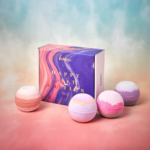 Kundal Bubble & Sparkling Bath Bomb 4 Pack Set 200g