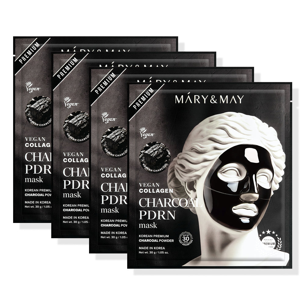 Mary&May Vegan Collagen Charcoal PDRN Gel Mask (4 Sheets)