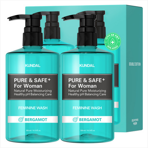 Kundal Pure & Safe Feminine Cleanser 2 Pack, Bergamot 300ml