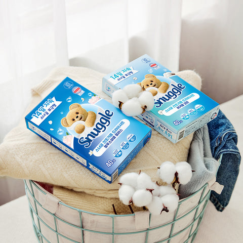 Snuggle Dry Sheets Blue Sparkle Plus 40 sheets + Huggable Cotton 40 sheets + Dry Sheet Sample Kit