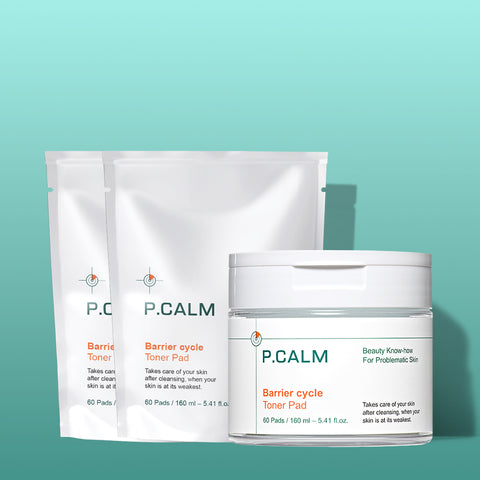 Pcalm Barrier Cycle Toner Pad 60pcs (1 Full + 2 Refills Set)