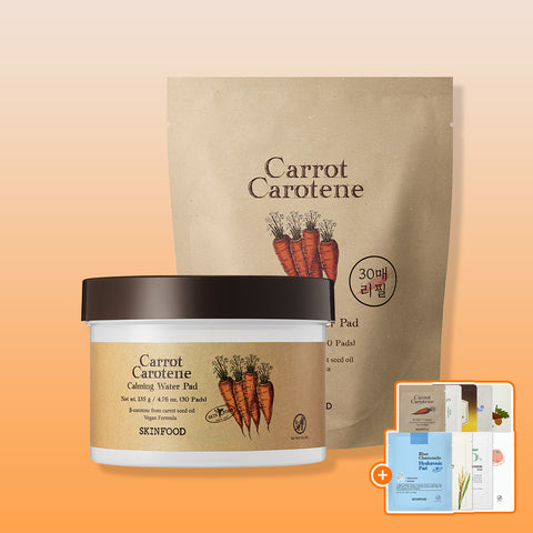 Skinfood Carrot Carotene Calming Water Pad 30pcs MINI + 7 Pad Refills