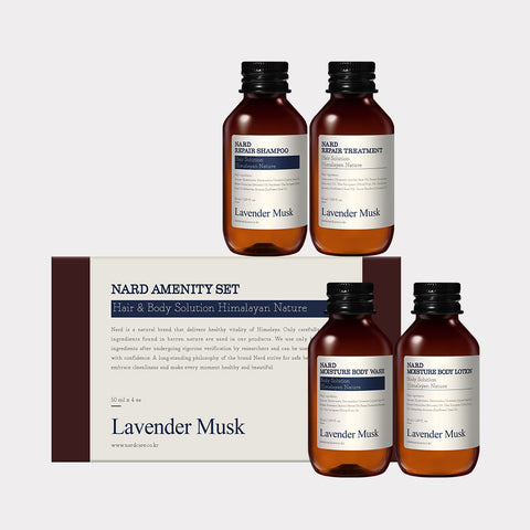 Nard Bouquet Garni Nard Amenity 4-Piece Travel Set 50ml (Shampoo, Treatment, Body Wash, Body Lotion)