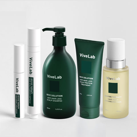 Vivelab 4-Week Solution Set (Lash Serum, Scalp Ampoule, Scalp Essence, 500ml Hair Loss Shampoo, Treatment + Free Roller)