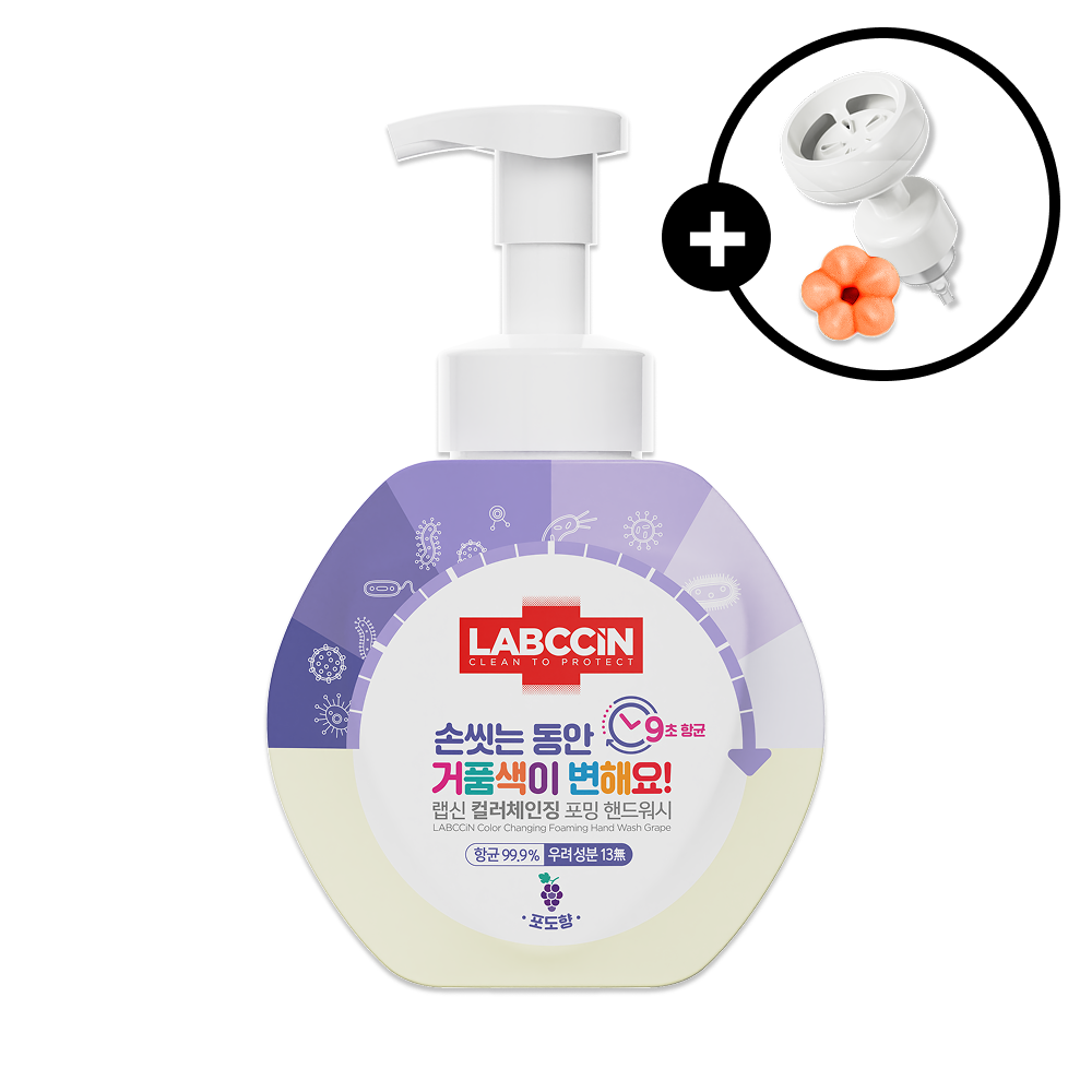 Rapsin Color Changing Foaming Hand Wash 500ml - Grape Scent (Flower Pump)