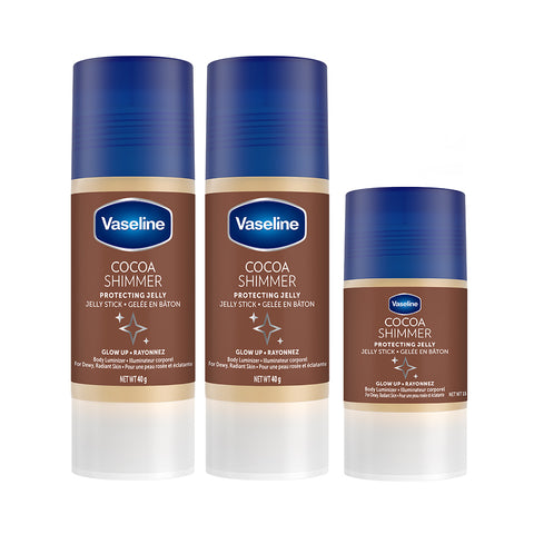 Vaseline Body Balm Jelly Stick Cocoa Shimmer 2x40g + 15g