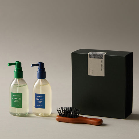 Aromatica Hair Tonic Duo + Wooden Brush Set