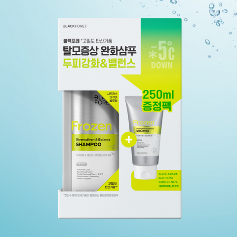 Black Foret Anti-Hair Loss Scalp Shampoo - Cool & Deep Clean (500ml + 250ml Set)