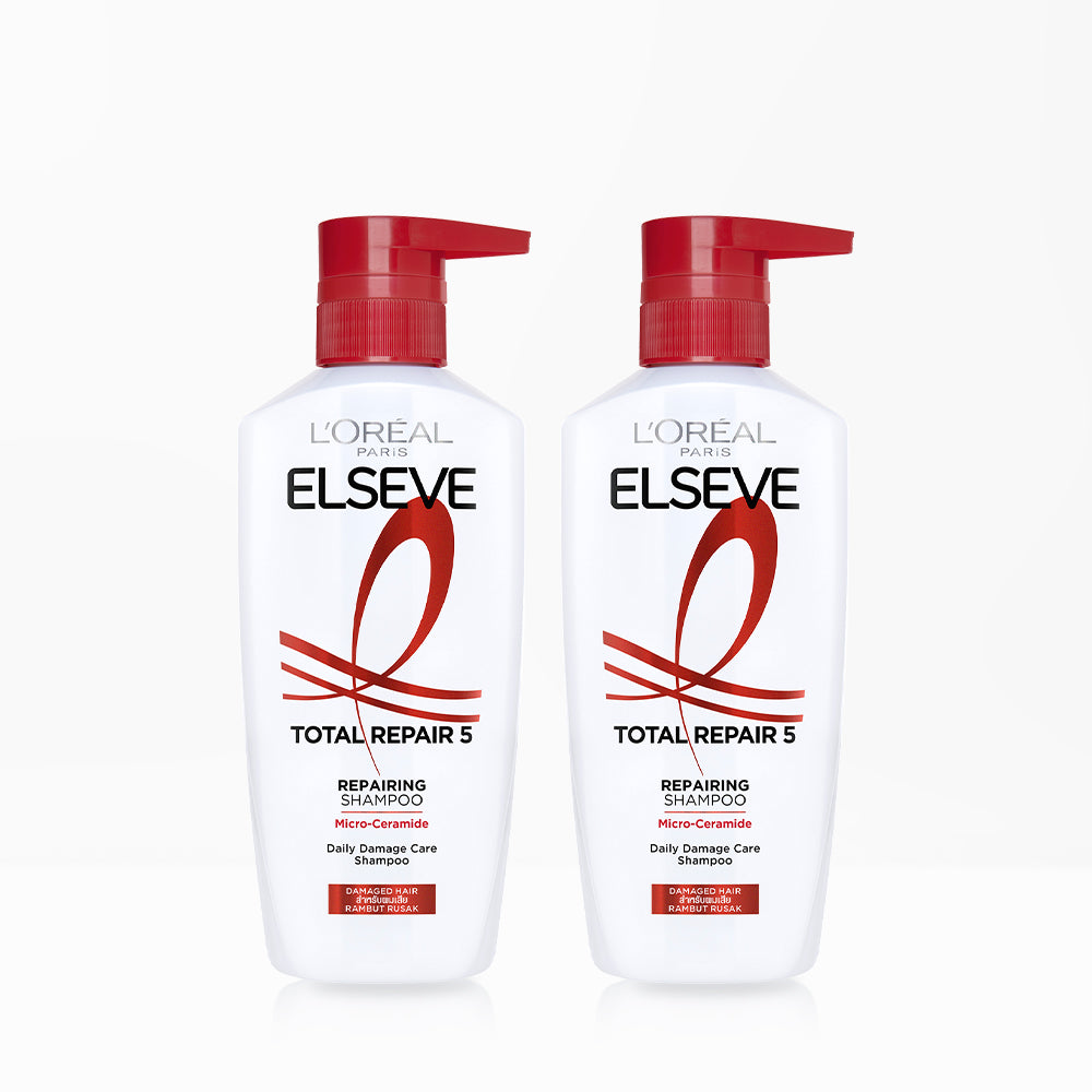 L'Oreal Paris Total Repair 5 Mildly Acidic Shampoo 400ml (2 Pack)