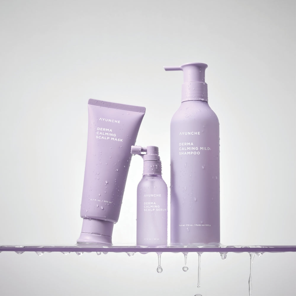 Ayunche Derma Calming Scalp Care 3-Piece Set (Shampoo 500g + Mask 200ml + Serum 80ml)