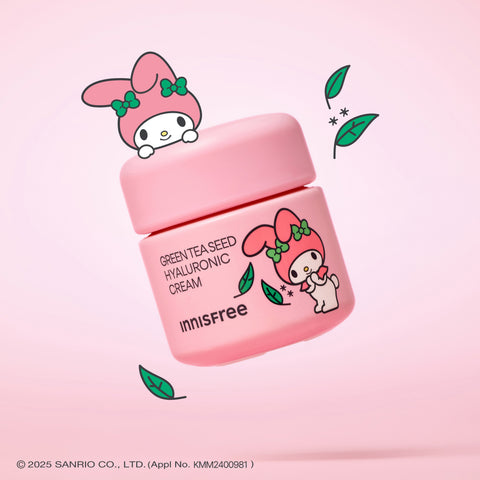 Innisfree X My Melody Green Tea Seed Hyaluronic Moisturizing Cream 50ml (2 pack) (Jar)