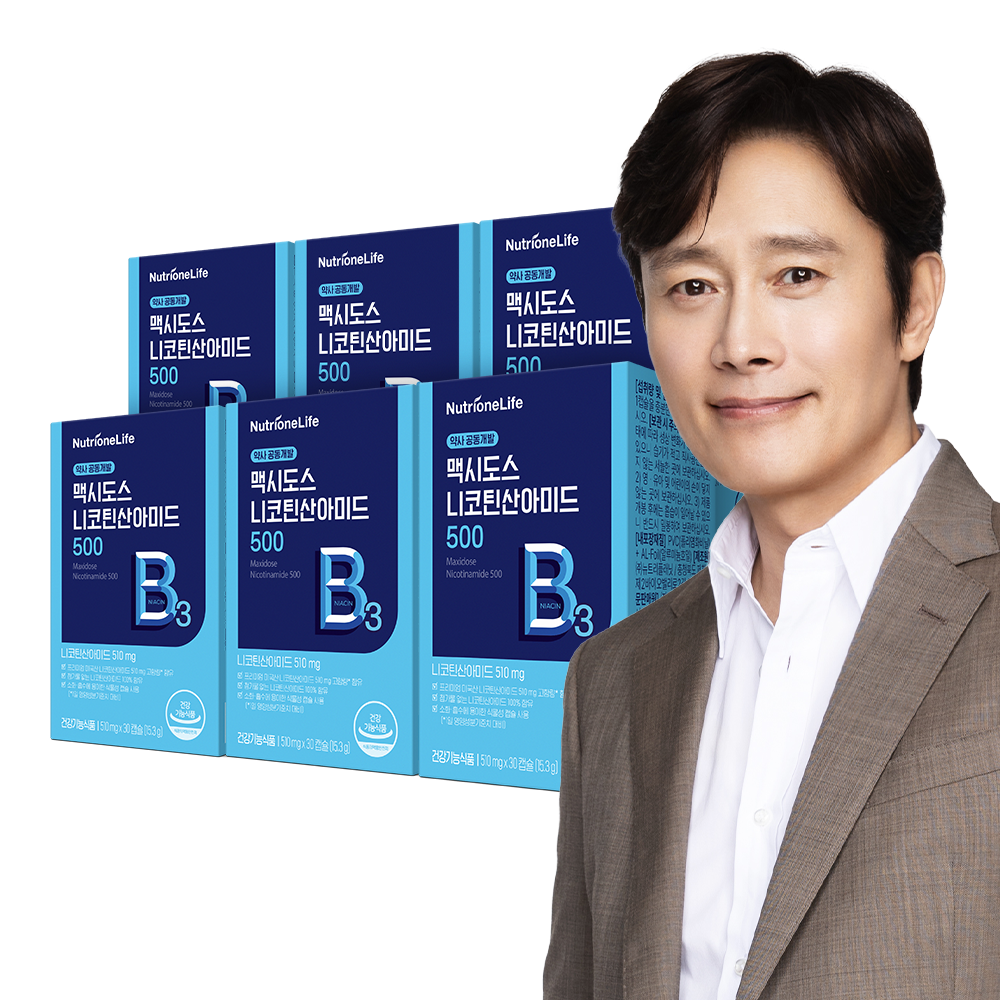 Nutrione MaxiDose Nicotinamide 500 High-Potency Vitamin B 30 Capsules (6 Pack)