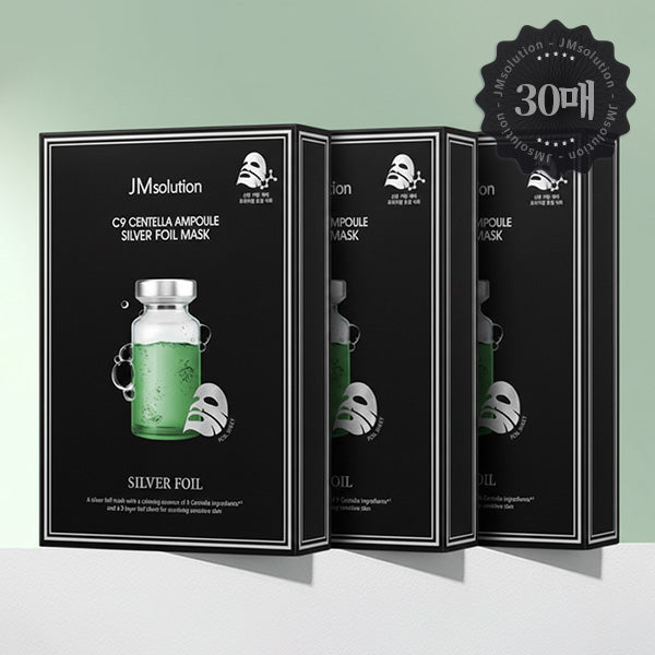 JM Solution C9 Centella Ampoule Silver Foil Mask 35ml 10P (3 Pack)