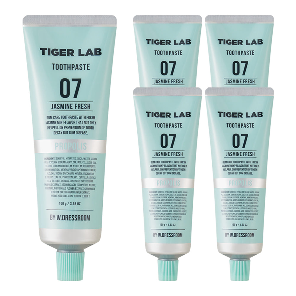W.Dressroom Tiger Lab Fresh Gum Care Toothpaste 100g (5 Pack)