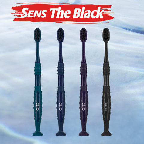 Clio DENTIMATE SENSE THE BLACK Ultra-Fine Toothbrush 8-Pack (Stand Type)