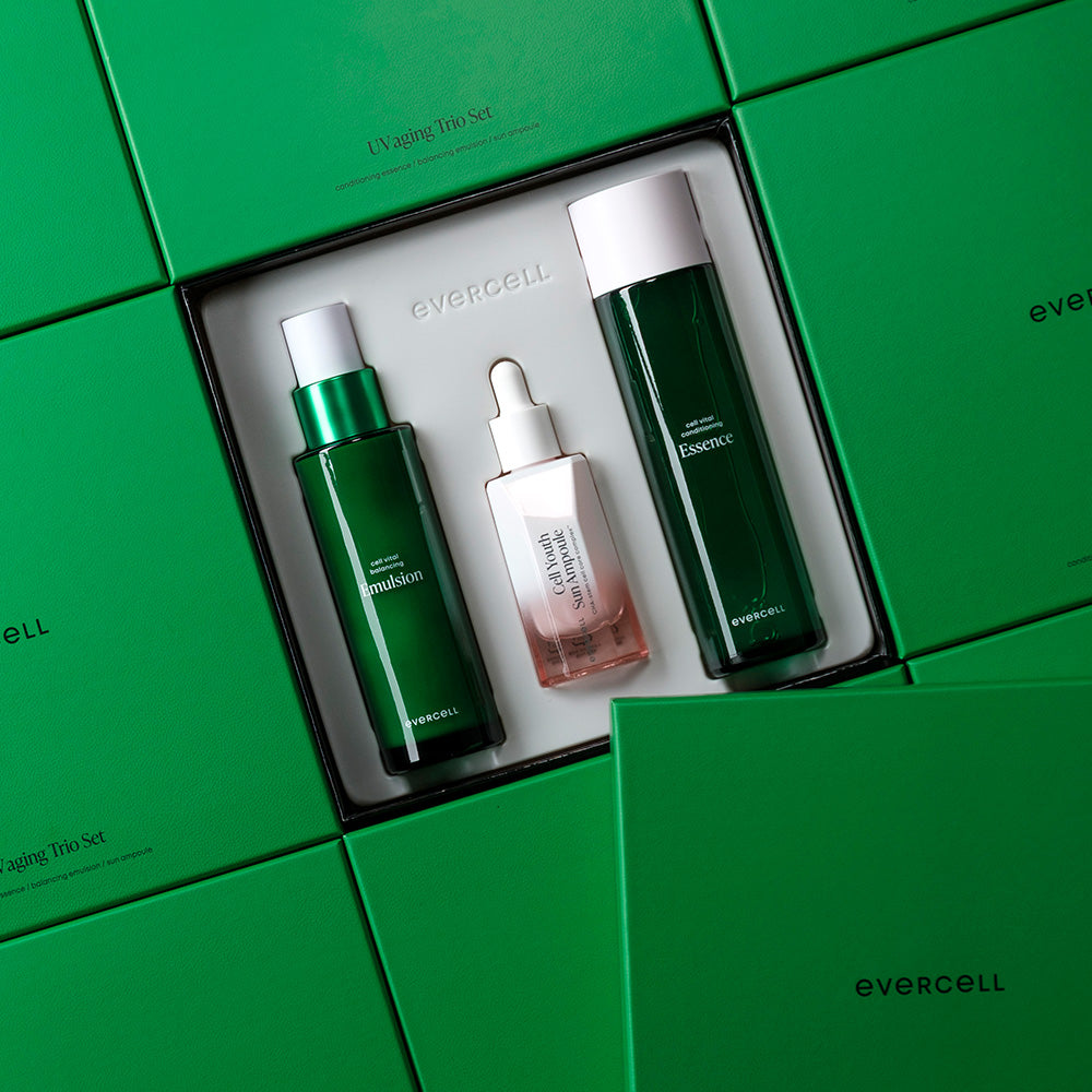 Evercell UV Aging Trio 3-Piece Set (Essence + Emulsion + Sun Ampoule)