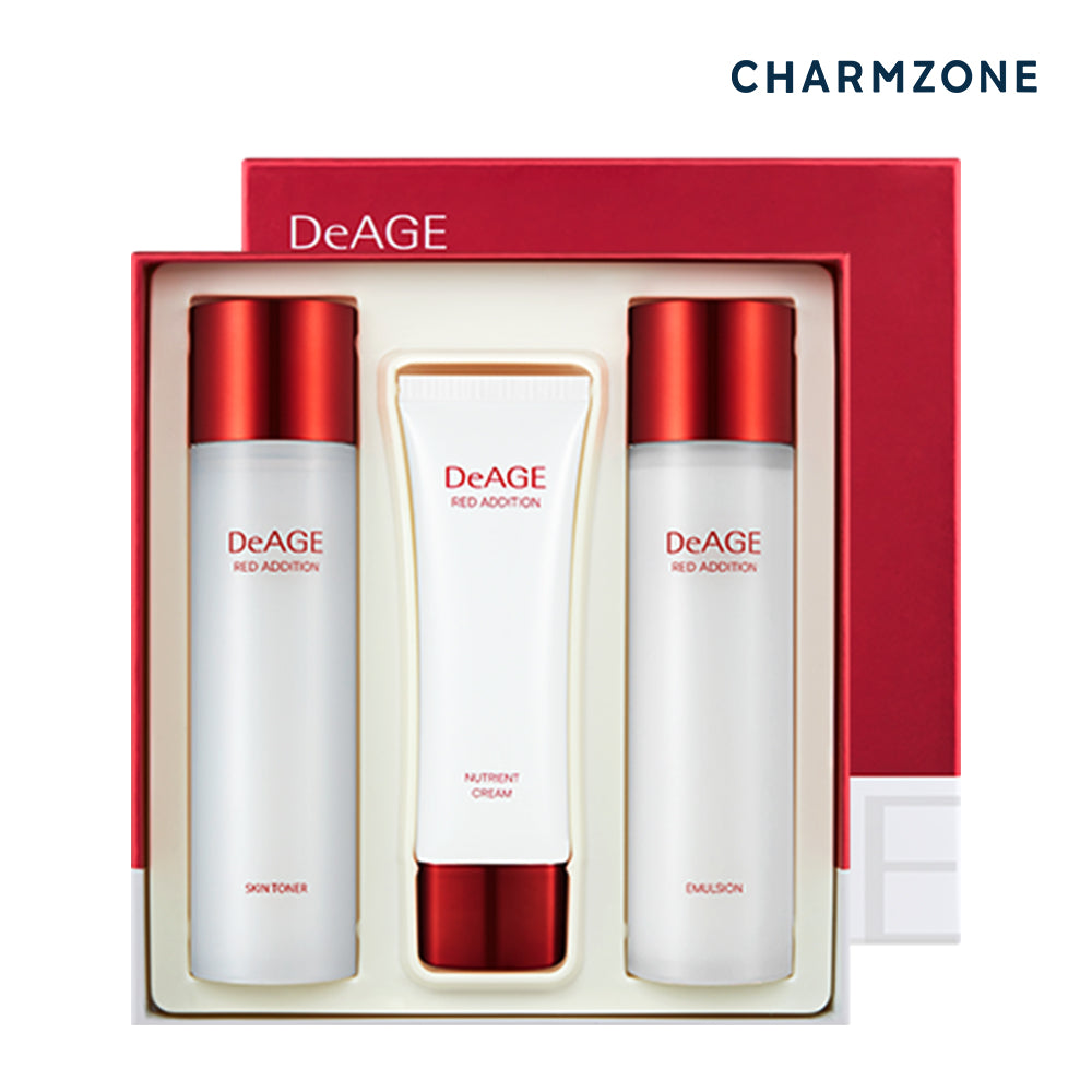 Charmzone DeAge Red Edition Classic Skincare Set 3-Piece (Skin + Emulsion + Nutrition Cream)