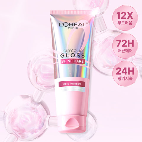 L'Oreal Paris Glycolic Gloss Hair Pack 200ml x2 + Glycolic Gloss Shampoo 80ml