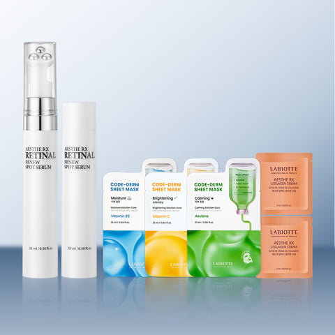Labiotte Esthe RX Retinal Anti-Aging Renew Spot Serum Set + Coderm Mask Pack (15ml + 3pcs)