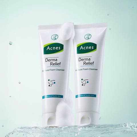 Acnes Derma Relief Moisture Foam Cleanser 125ml (2 Pack)