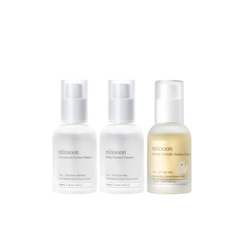 Mixsoon Best 3 Layering Set (GalacThomeyces Essence 30ml + Bifida Essence 30ml + Centella Essence 30ml)