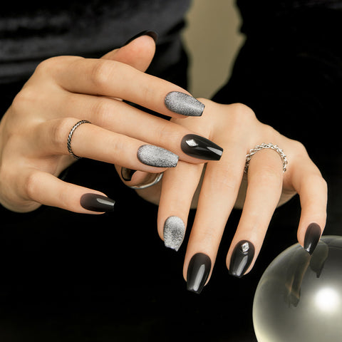 Dashing Diva Magic Press Black Flash (Coffin) Nail Tips