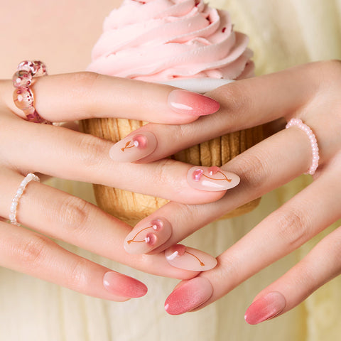 Dashing Diva Magic Press Dewy Cherry (Almond) Nail Tips