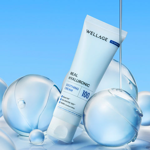 Wellage Moisture Recharge 3-Piece Set - Soothing Cream 80ml + 100 Ampoule 30ml + Ampoule Mask 5pcs