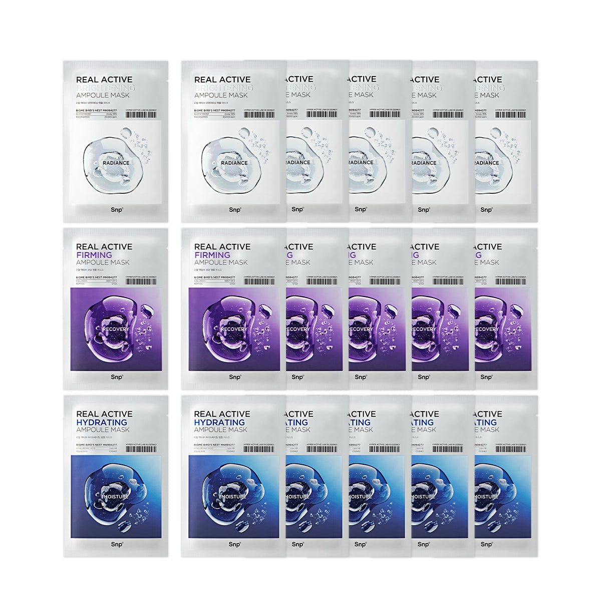 SNP Real Active Ampoule Mask Pack 15 sheets