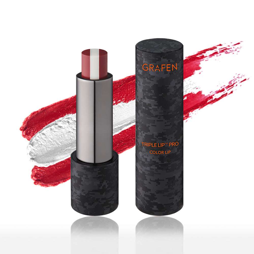 Grafen TripleLip Pro Color Lip 4.3g - Men's Tinted Lip Balm (Red, White)