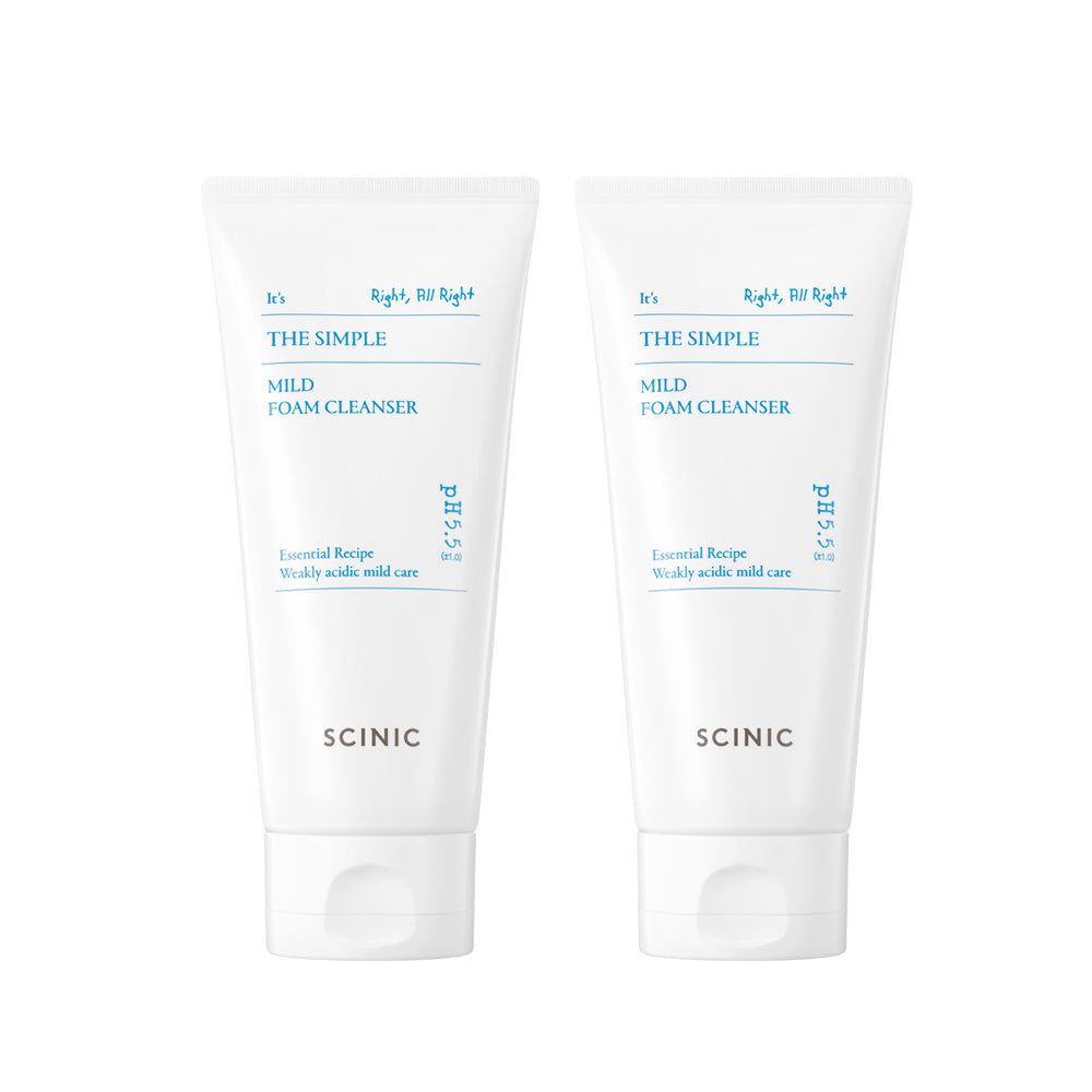 Scinic The Simple Mild Foam Cleanser 120ml (2 Pack)