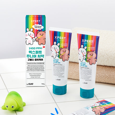 Clio Expert High-Fluoride Children's Toothpaste - Tropical Fruit, 100g x 4