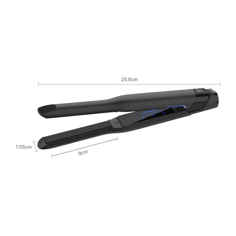 Glampalm Glam Muse Touch Flat Slim Pure Black Men's Styling Iron for Short Hair GP101TPB